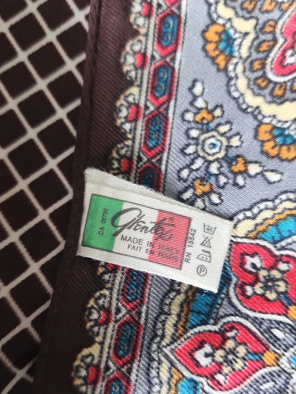 Set of Two Vintage Paisley & Geometric Scarf Made in Italy - Glentex